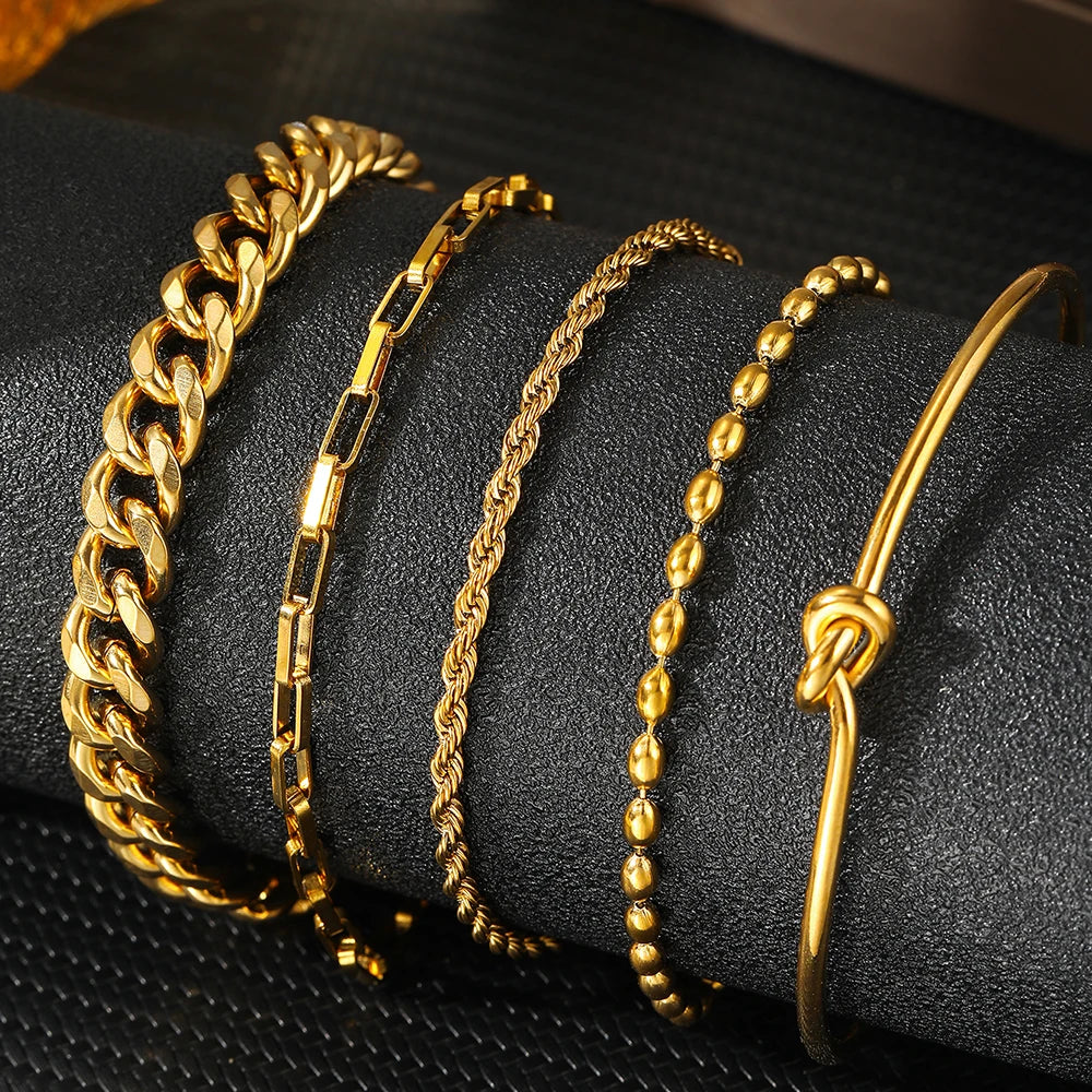 Fashionable Atmosphere Chain Gorgeous Bracelets Set