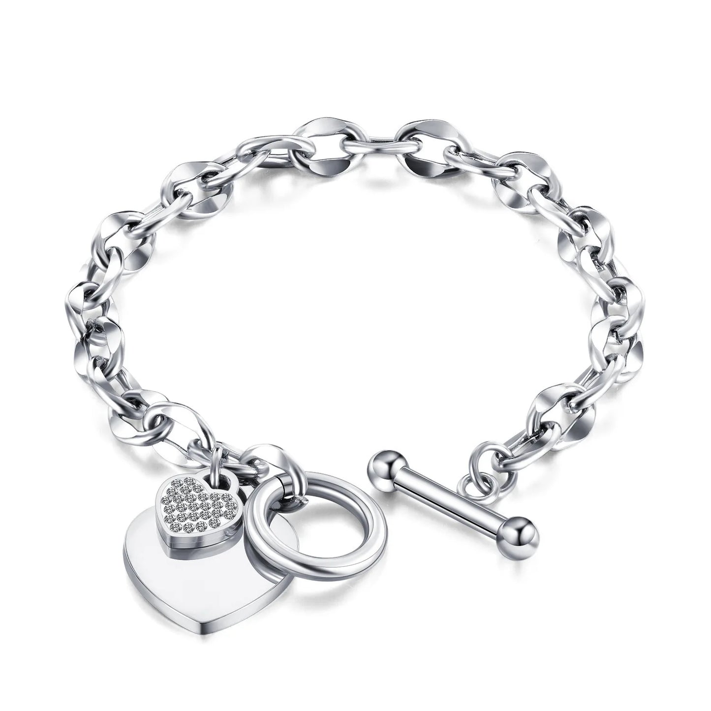 Waterproof Geometric Heart Pendant Bracelet & Bangle