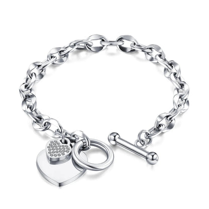 Waterproof Geometric Heart Pendant Bracelet & Bangle