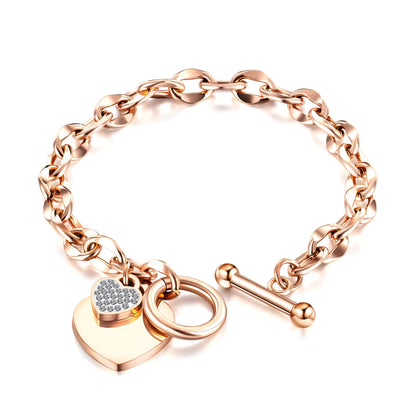 Waterproof Geometric Heart Pendant Bracelet & Bangle