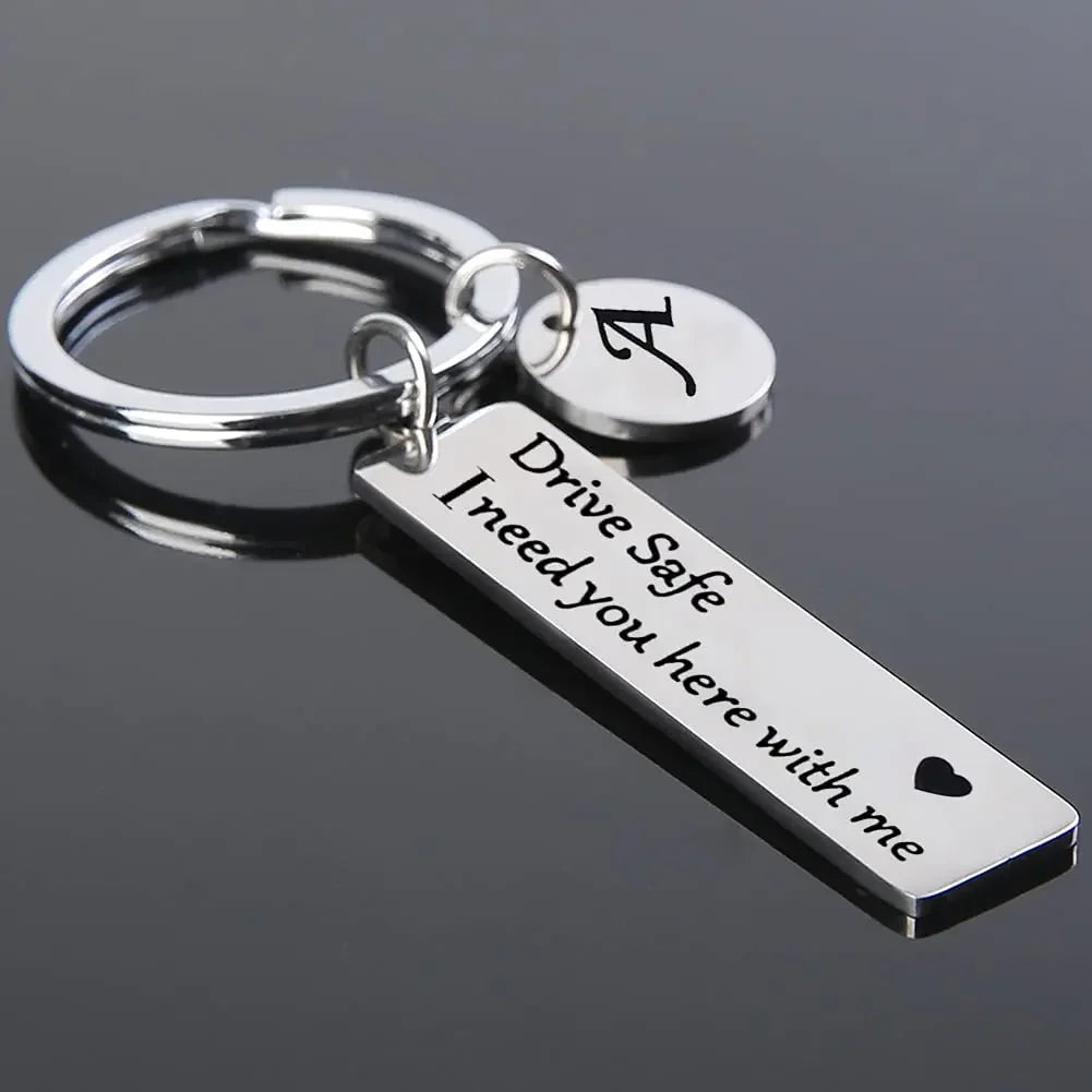 A-Z Initials Letters Drive Safe Keychains