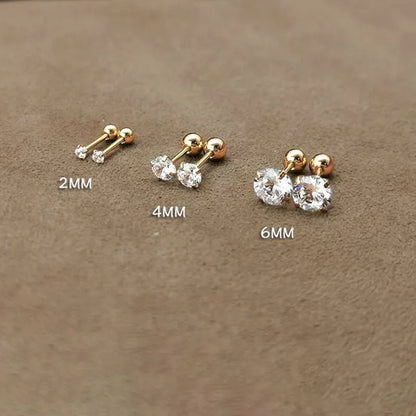 Stainless steel 4 Prong Zircon Ear Studs