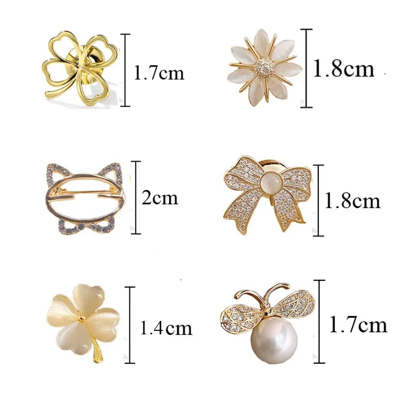 Anti-glare Flower Bow Brooches