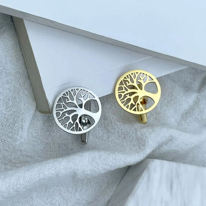 Round Tree of Life Cufflinks Tie Clips